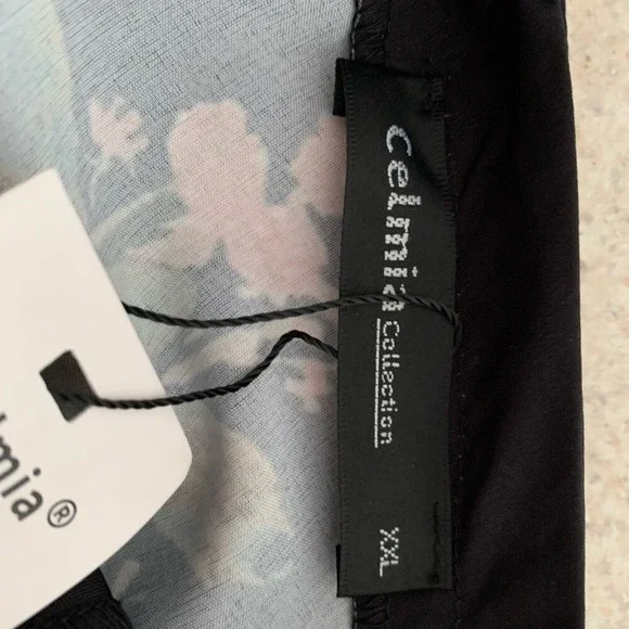 Celmia Collection NWT XXL Floral Black Jumper Cutout Sides  Buttons 0079 - Picture 10 of 10